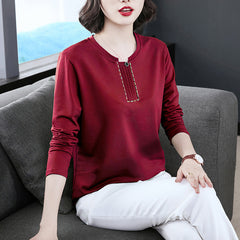 Cotton Long Sleeve T-Shirt for Women (Plus Size)