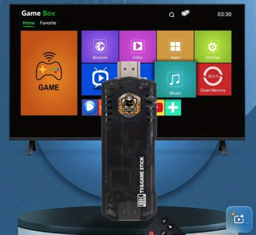 8K HD TV Stick with Wireless Retro Game Console