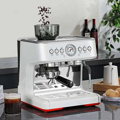 Semi-automatic Coffee Machine with Grinder and Gauge